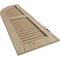 Ekena Millwork Hand Hewn 2 Equal Louver w/Quarter Round Arch Top Faux Wood Shutters, 18W x 76H 58 Low Side, PR SHULVQ18X76HHPR - alternate 9